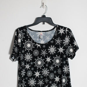 LuLaRoe Snowflake Classic Tee S